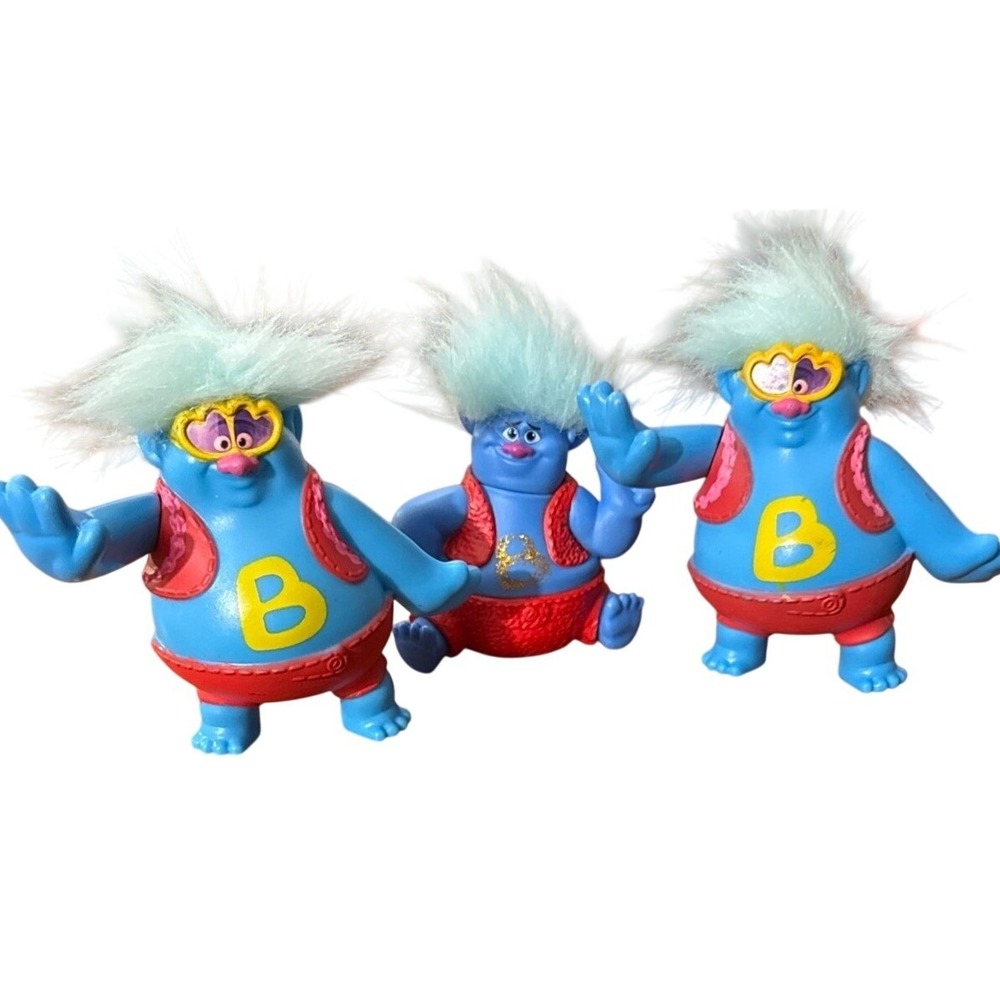 Trolls Band Together Biggie Figure Lot of 3 Blue Heart Sunglasses DreamWorks Toy